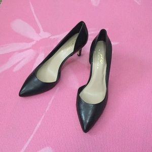 Lord & Taylor 424 5th Black D'Orsay Leather Pumps